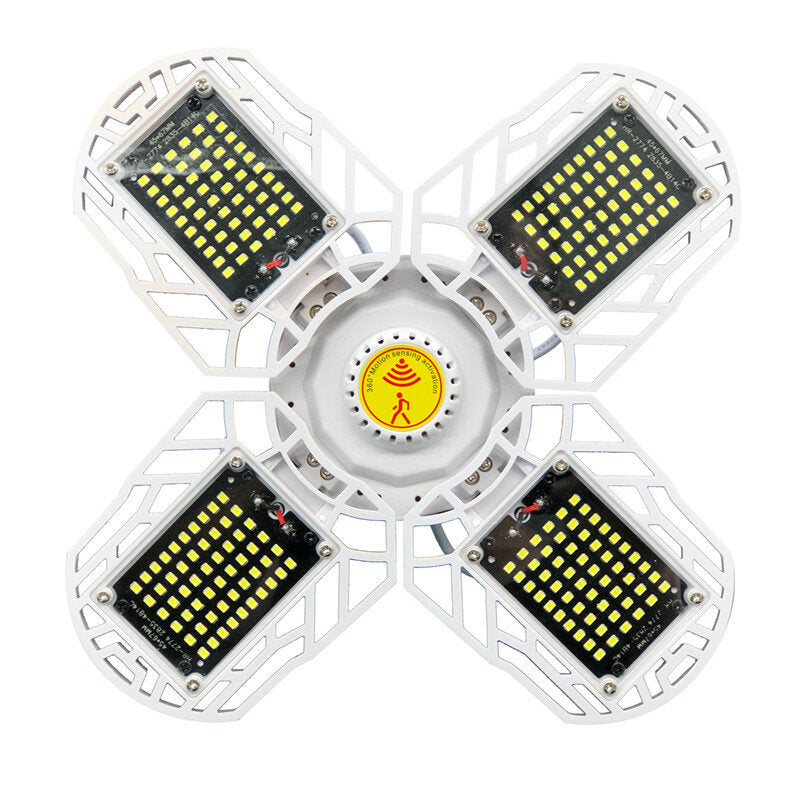 Ultra-Bright 40/60/80W Deformable LED Garage Ceiling Light, E26/E27, Motion Activated