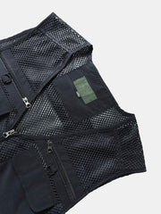 Herrenweste aus gespleißtem Mesh mit mehreren Taschen und Reifrock