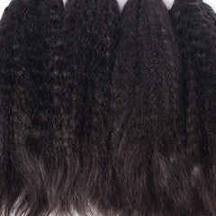 Kinky Straight 100% Brazilian Virgin Hair Extension Bundle - Natural Color