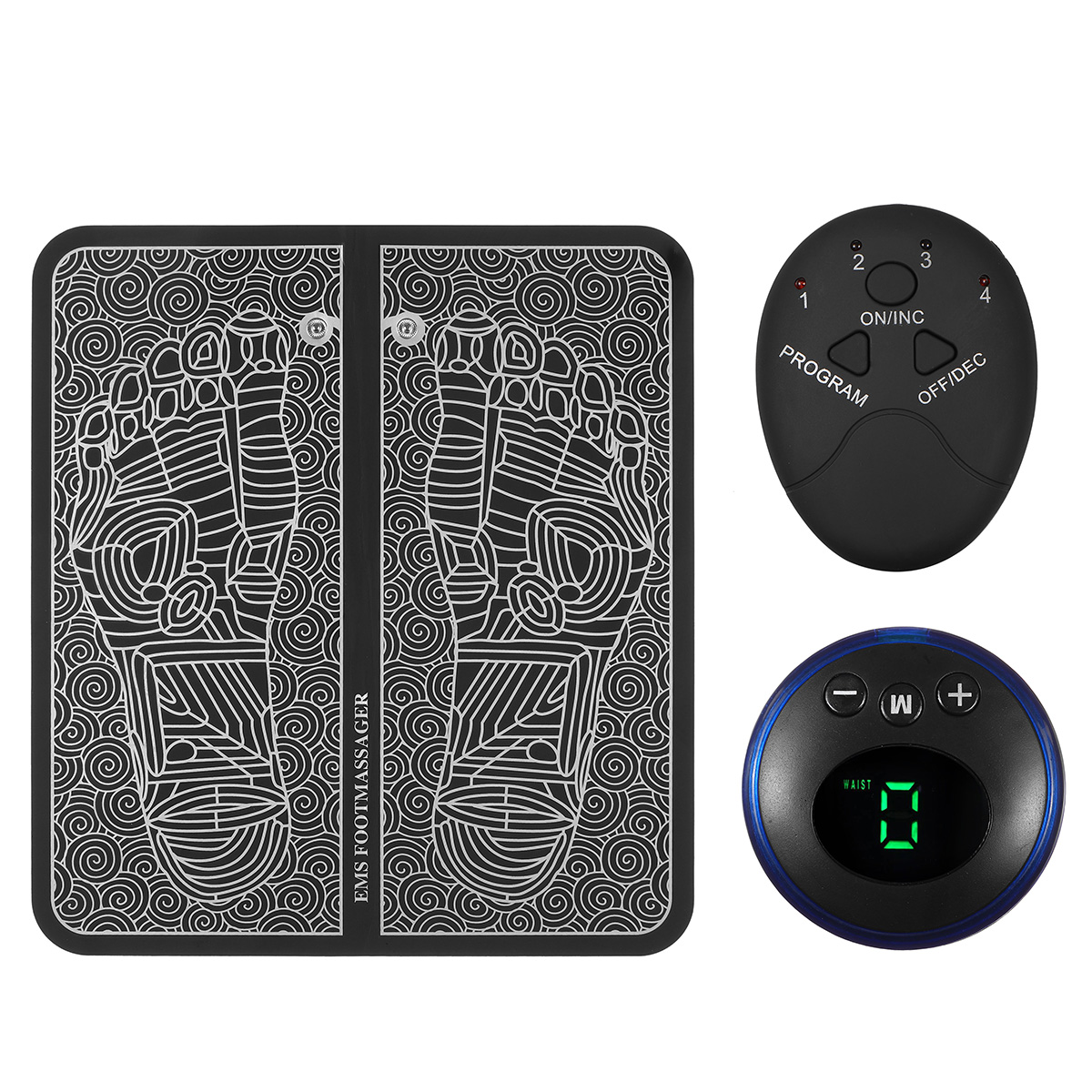 EMS Physiotherapy Foot Massage Mat - 6 Modes, 9 Levels, Portable Leg Blood Circulation Massager & Relaxation Device