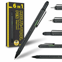 6-in-1 Multitool Pen: Stylus, Ruler, Level, Screwdriver - Perfect Gift with Refills