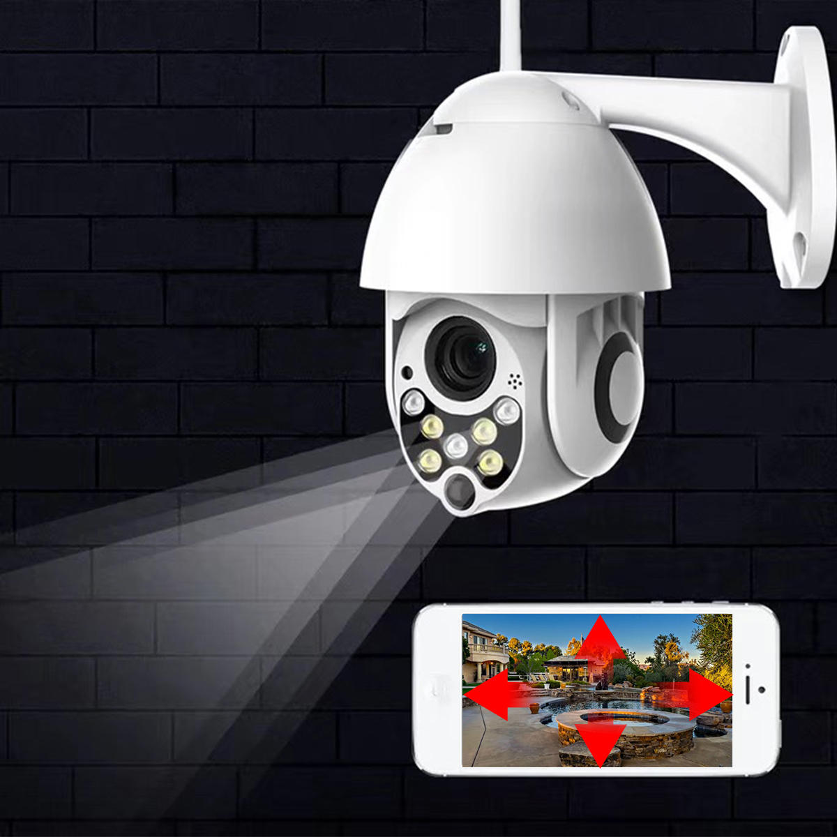 1080P 2MP Wireless Waterproof WiFi IP Security Camera with Intercom, Night Vision, CCTV, ONVIF, and AP Hotspot