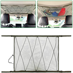 Universal Car Ceiling Storage Net Pocket with Zipper - Interior Roof Cargo Bag for Trunk Storage