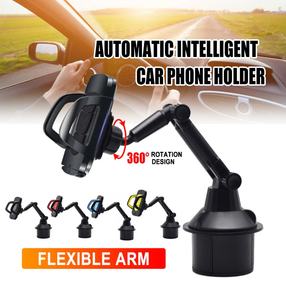 Universal 360 Degree Rotation Car Phone Mount with Gooseneck Cup Holder for 5-9.5cm Phones