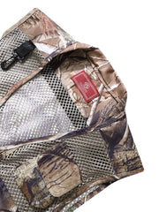 Herrenweste mit Mesh-Patchwork und Reißverschluss im Camping-Stil