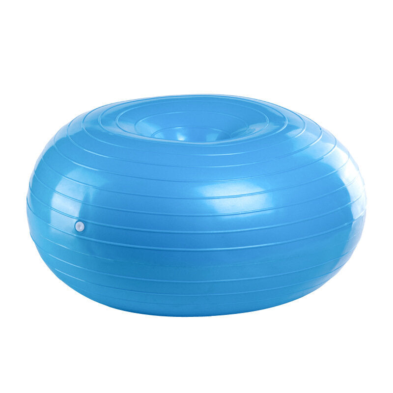 50cm Anti-Burst Donut Yoga Ball with Pump - Anti-Slip Fitness, Pilates, Gym, Massage Exercise Ball