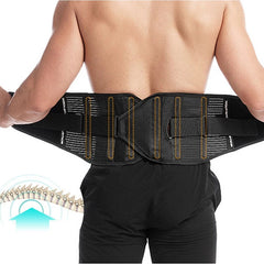 Waist Support Lumbar Brace Belt with Metal Springs for Gym, Fitness, Weightlifting, Injury & Pain Relief