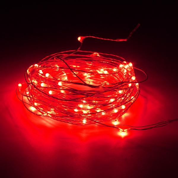 10M 100 LED Waterproof Silver Wire Fairy String Lights with Adapter for Xmas