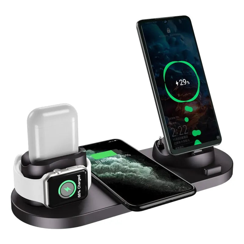 30W 7-in-1 Wireless Charger Stand for iPhone 14/13/12 Pro Max, Apple Watch, and AirPods