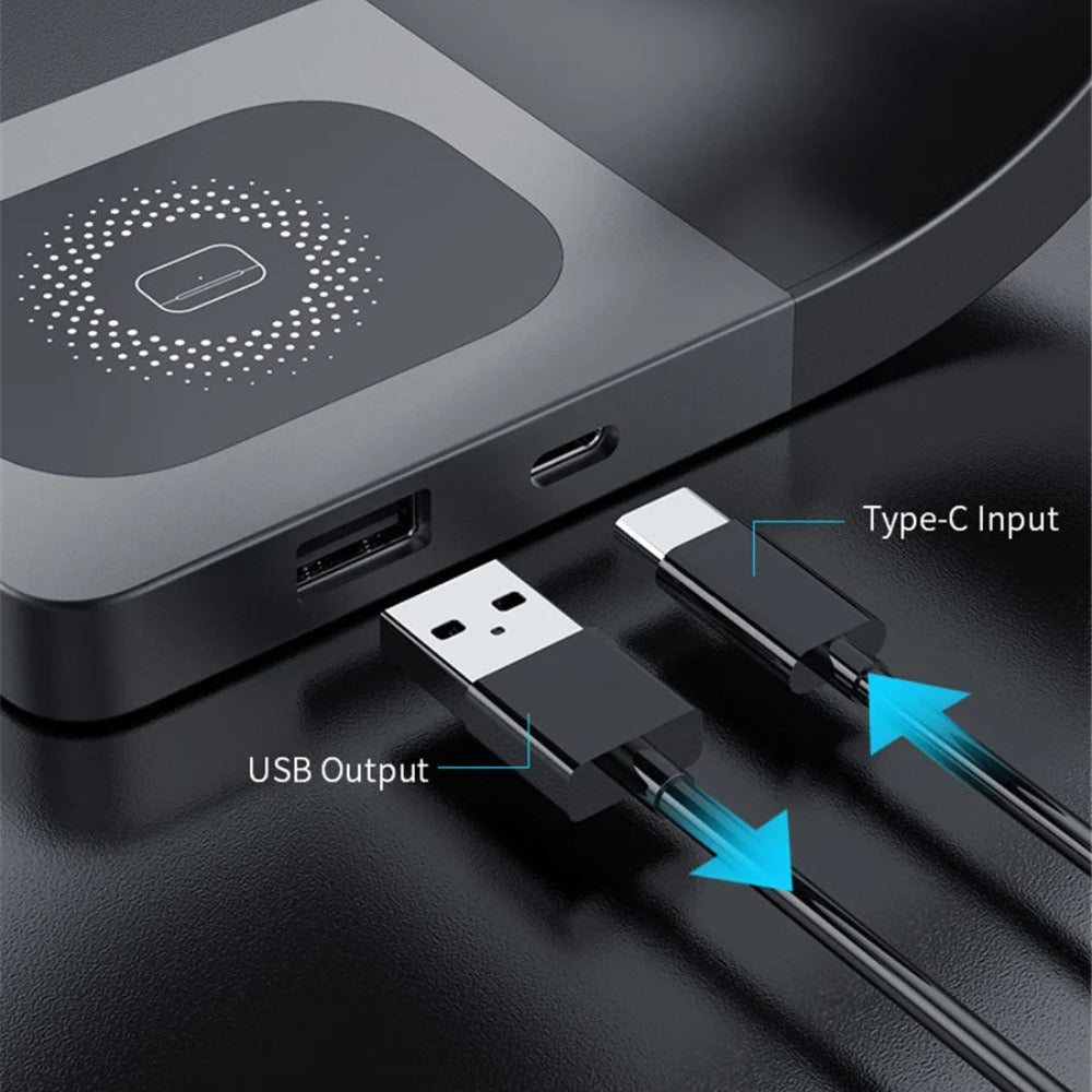 15W Magnetic Wireless Charger Stand for iPhone 14/13/12, Apple Watch, AirPods