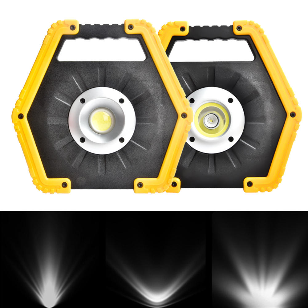 10W USB Rechargeable LED Spotlight & COB Floodlight - 3 Modes, Portable Camping Lantern for Outdoor Use