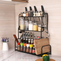 2/3 Layer Kitchen Storage Stand - Spice Rack & Shelf Holder for Flavoring Tools