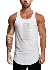 Men's Workout Fitness Sleeveless Tank Tops - 6 Colors, Text Print