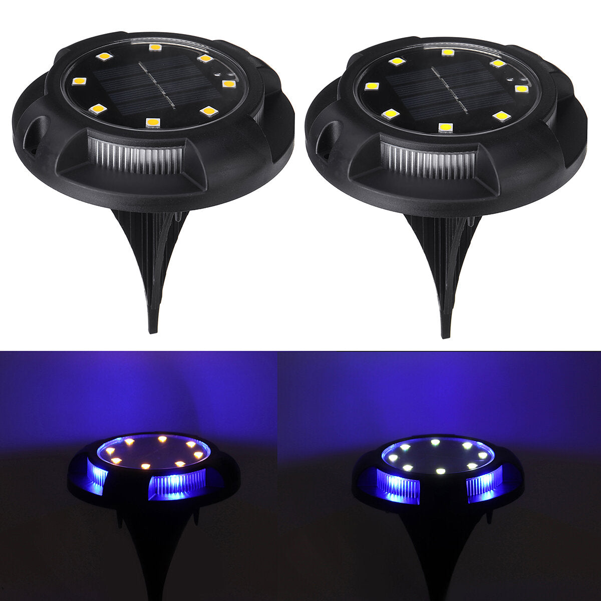 Solar Powered 12 LED Buried Lawn Light - Outdoor Pathway, Garden, Decking Decor