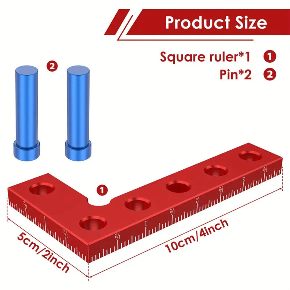 Compact Aluminum Alloy Center Finder Tool - 50x100mm Mini Square Ruler