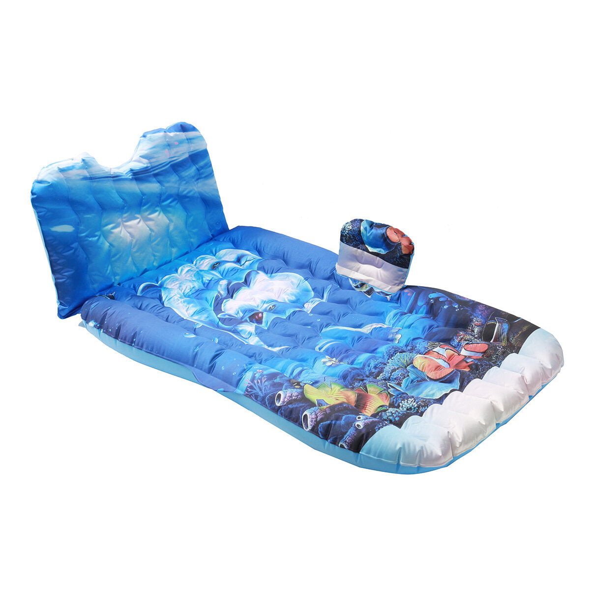 135x80cm 3D Inflatable Travel Car Mattress - Ocean Air Bed for Back Seat Sleep Rest