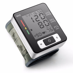 Home Automatic Wrist Blood Pressure Monitor with Voice, Digital Display, Oxygen & Blood Glucose Measurement