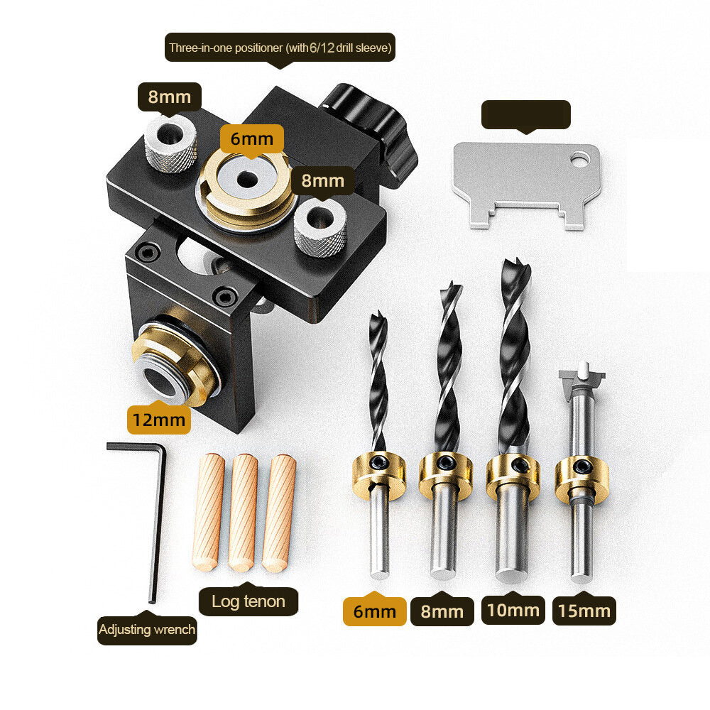 3-in-1 Punch Locator - Aluminum Woodworking Tool, 0-52mm Clamping Range, Scale Markings