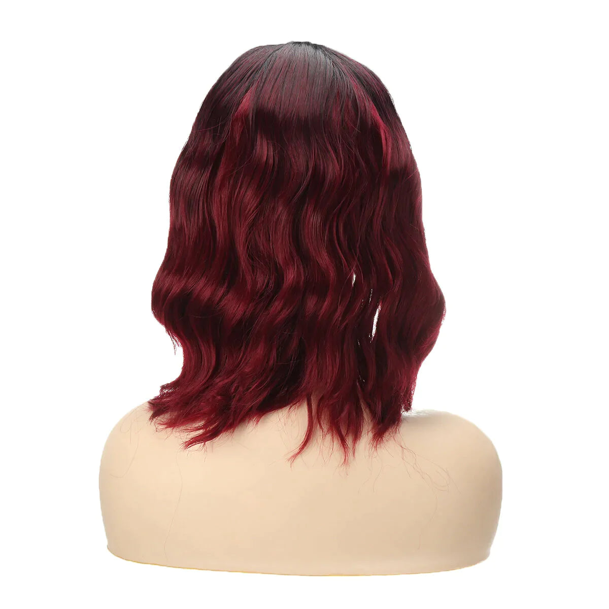 Ombre Black & Orange Water Wave Short Synthetic Cosplay Bob Wigs for Women - Multiple Colors Available