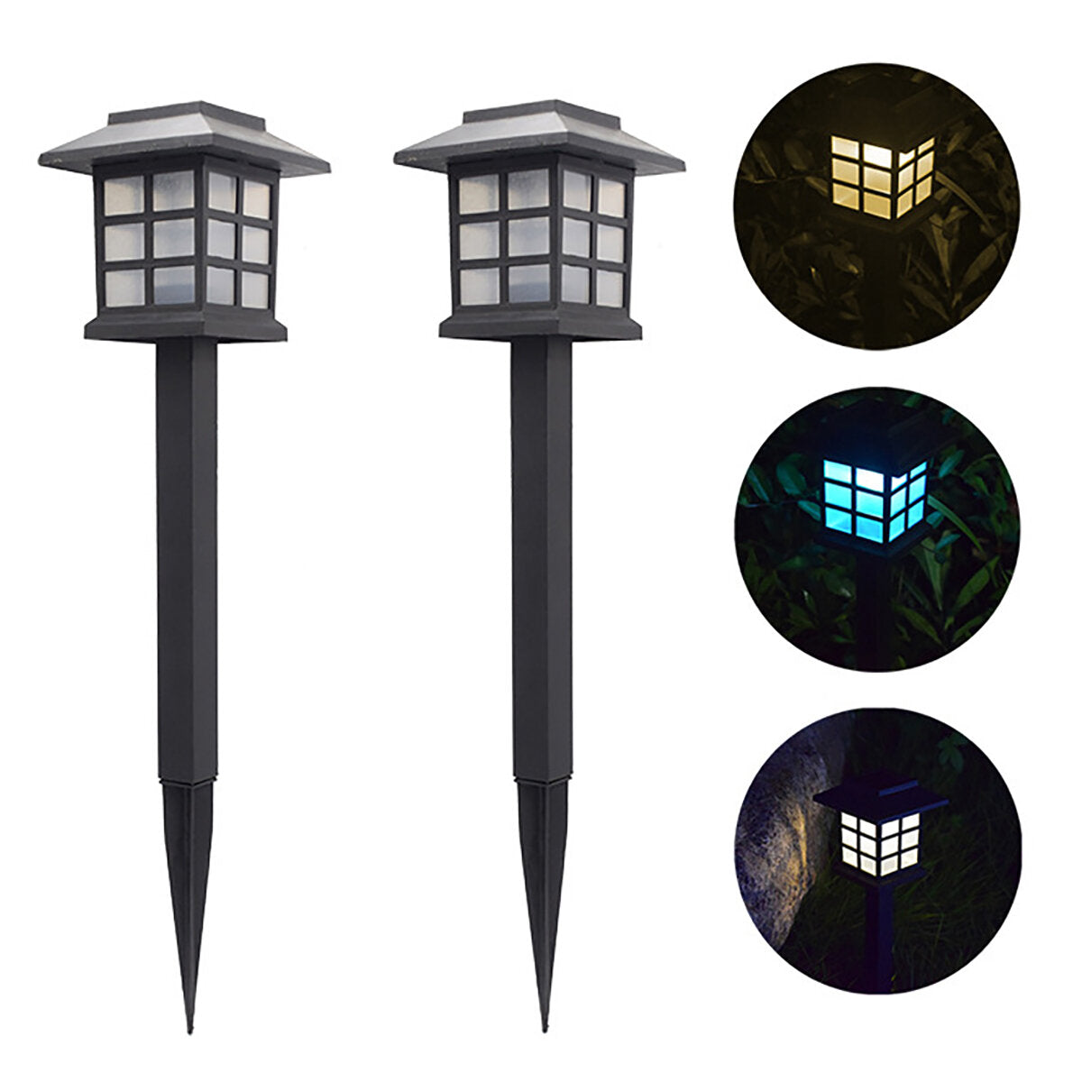 2 Pack Solar LED Lawn Lights - Outdoor Pathway, Yard, Garden, Walkway Landscape Lamps