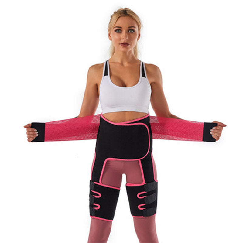 3-in-1 Adjustable Waist Trainer: Sweat Belt, Thigh Trimmer, Butt Lifter for Yoga, Gym, Pilates, and Workouts