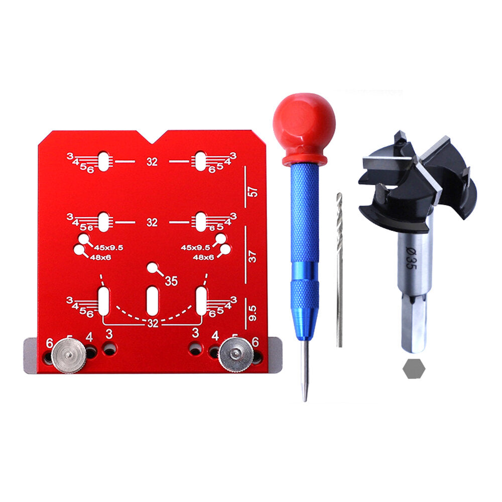 Adjustable Cabinet Hinge Jig - 35mm Drill Guide for 45mm & 48mm Concealed Hinges Installation