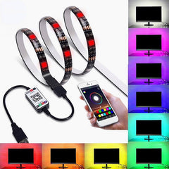 1M/3M/5M Bluetooth APP 5050 RGB LED Strip Light, IP65 Waterproof, USB, 5V Background Lamp