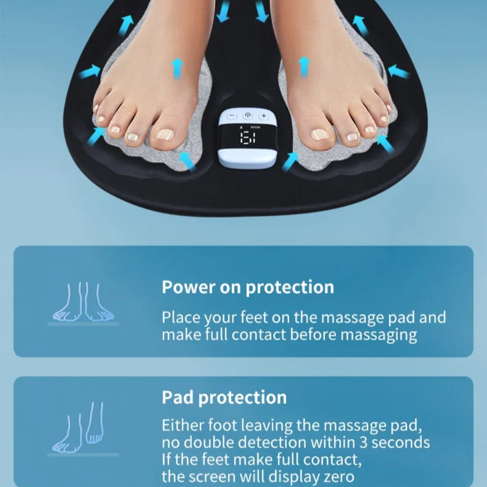 EMS Foot Massager with LCD Display, 8 Modes, 19 Intensities for Pain Relief and Improved Circulation