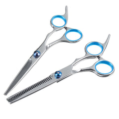 6-Piece Pet Grooming Scissors Set: Straight, Curved, Thinning Shears for Dogs and Cats