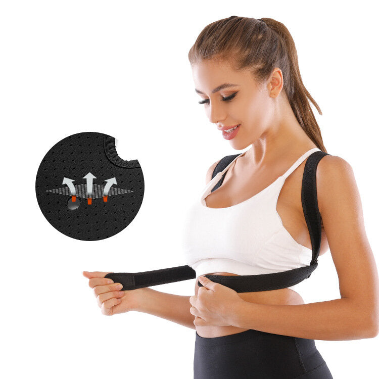 Adjustable Posture Corrector Clavicle Spine Back Shoulder Brace with Magic Sticker for Health Care, Workplace, Outdoor