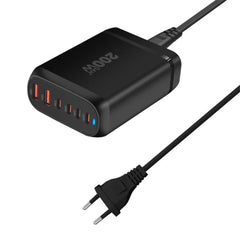 200 W 6-Port GaN USB PD-Ladegerät: 2 USB-A + 4 USB-C Schnellladung für iPhone, Huawei, Samsung, MacBook