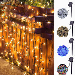 100 LED 12M Solar Power Fairy String Lights for Christmas Party Decor and Outdoor Garden