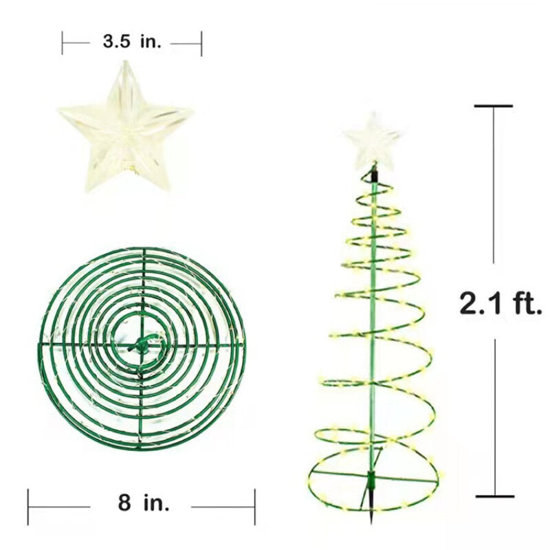 Kreative LED-Spiral-Weihnachtsbaumbeleuchtung - Weihnachtsdekoration für draußen