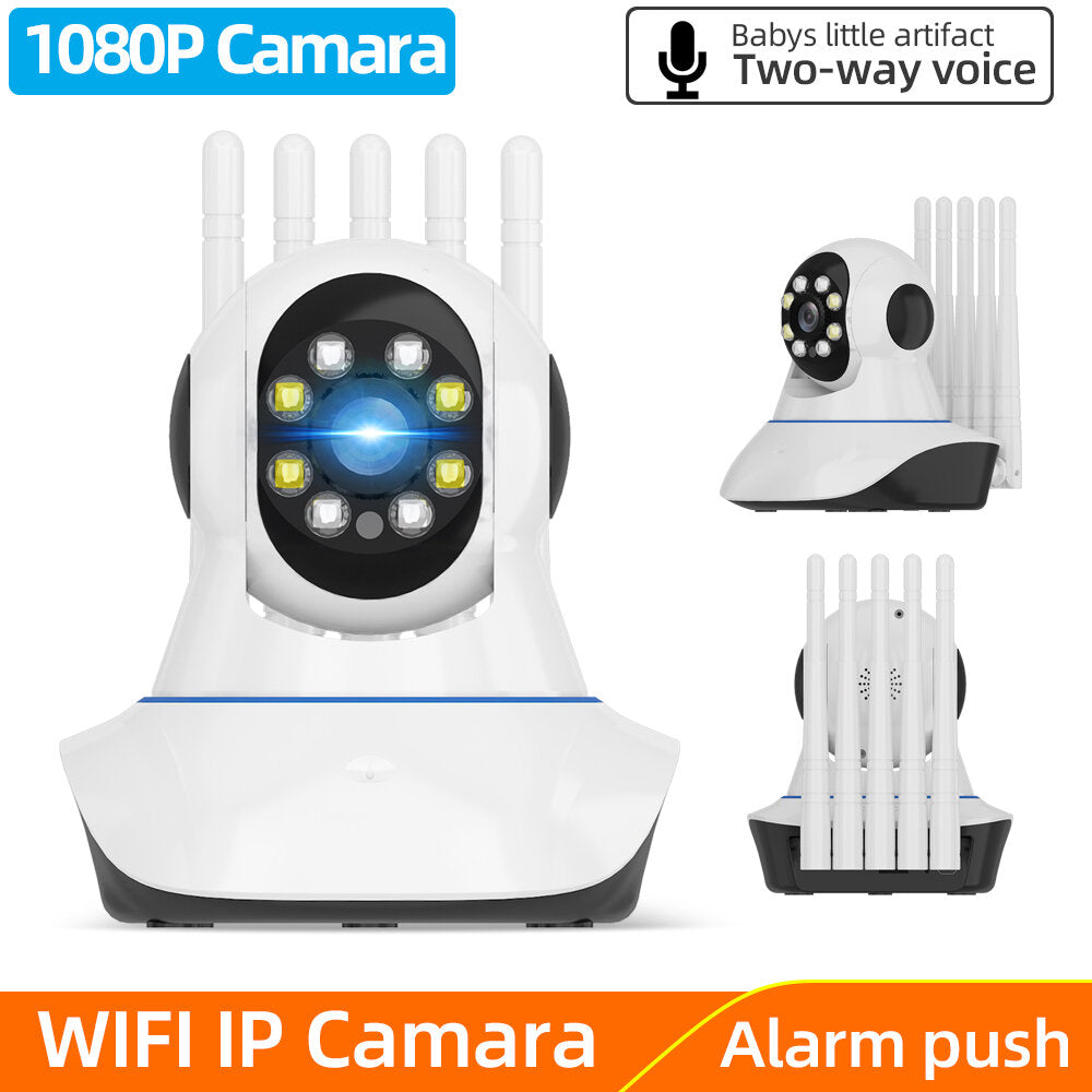 1080P PTZ WiFi IP Camera - 360 Degree View, Two-Way Audio, Night Vision