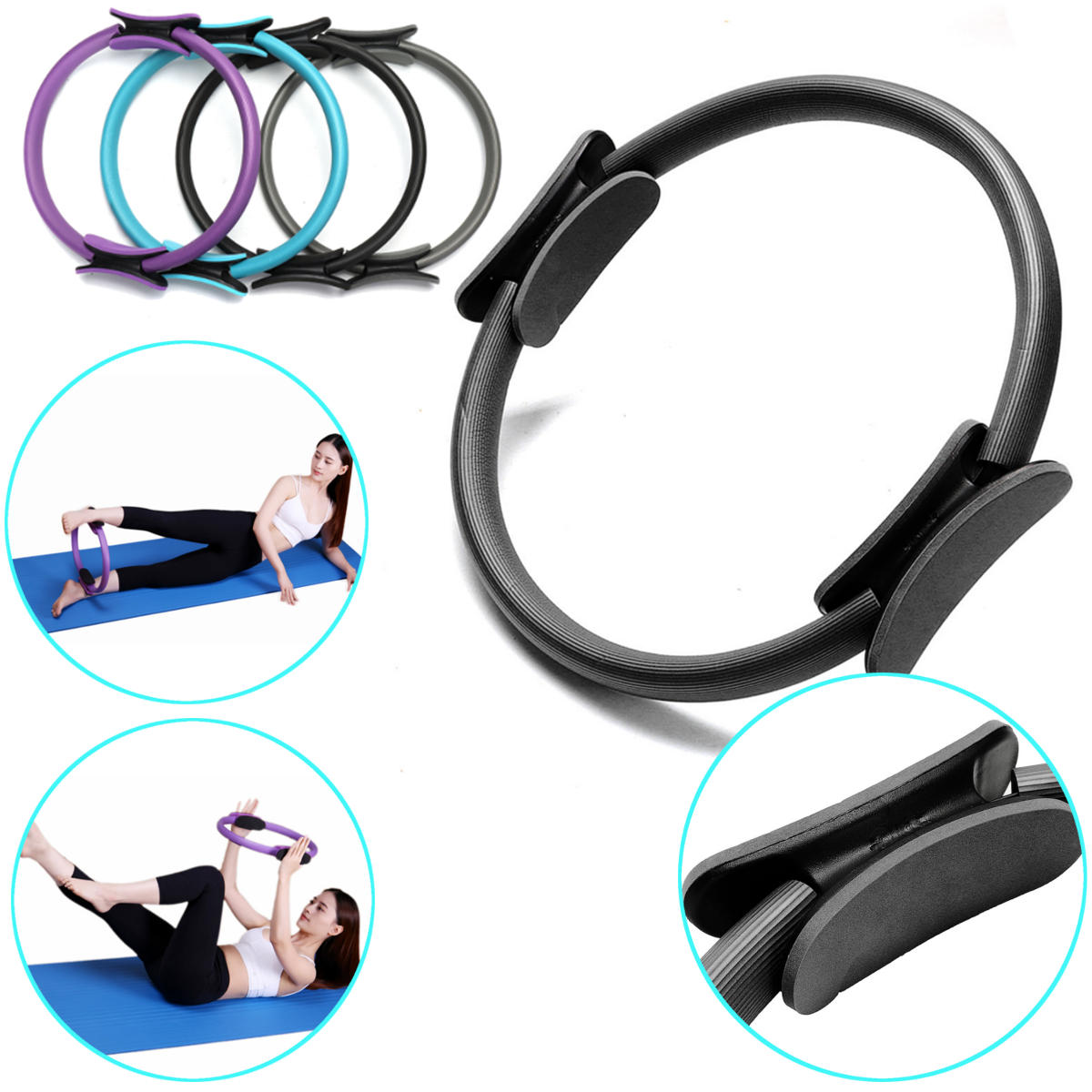 Dual Pilates Ring for Body Beauty, Sports Fitness, and Yoga Exercises - Yoga Circle Exercise Tools