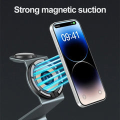 15W 3-in-1 Magnetic Wireless Charger Stand for iPhone, Apple Watch, and AirPods