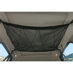 Universal Car Ceiling Storage Net Pocket with Zipper - Interior Roof Cargo Bag for Trunk Storage