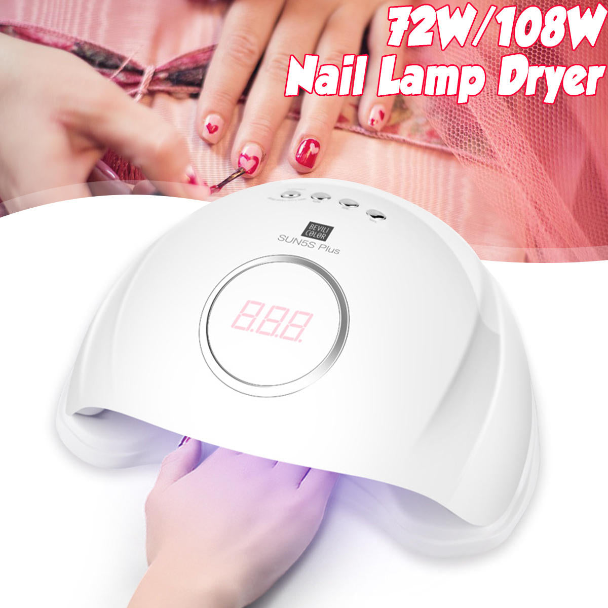 108W/72W SUN5S Plus LED UV Nail Lamp Gel Polish Dryer Curing Machine