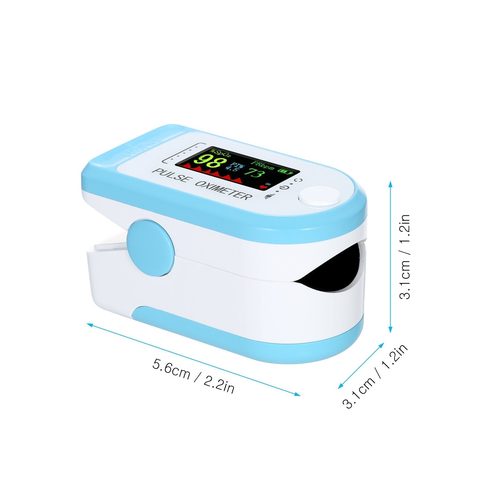 Bluetooth Fingertip Pulse Oximeter SpO2 PR PI for Android iOS - Blood Oxygen Saturation & Heart Rate Detection