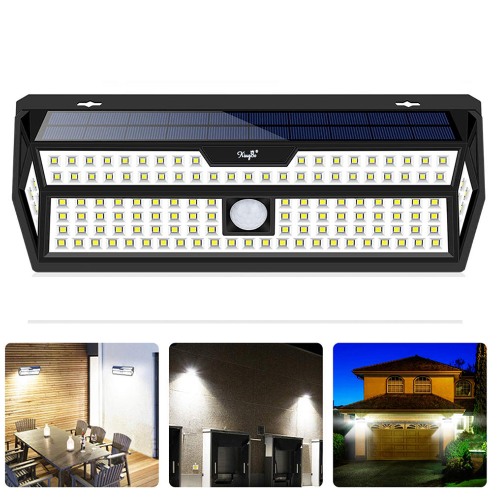 132 LED Solar Wall Light with 4-Side Motion Sensor, IP65 Waterproof for Outdoor Yard and Garden