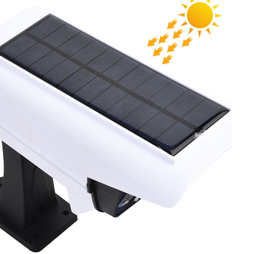 2-in-1 Solar Powered Security Dummy Camera & Garden Wall Lamp - Outdoor Street Spotlight Simulation