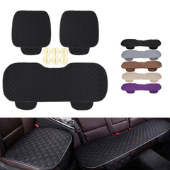 4 Colors Universal Plush Anti-Slip Car Seat Cushion Cover - Front & Rear, Autumn Winter Lattice Chair Pad