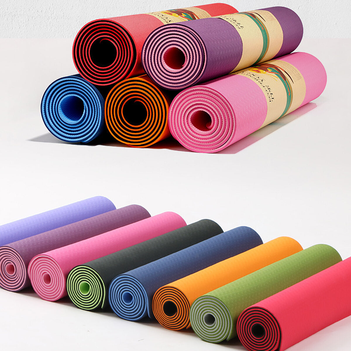 6MM Thick Non-Slip Professional Yoga Mat with Carrying Bag for Home Pilates and Fitness Workouts