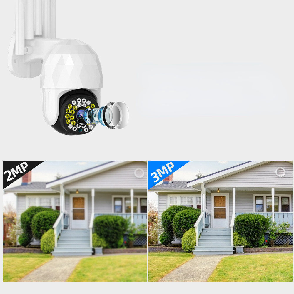 28LED 5X Zoom HD 3MP IP Security Camera Outdoor PTZ Night Vision WiFi IP66 Waterproof Two-Way Audio Motion Detection