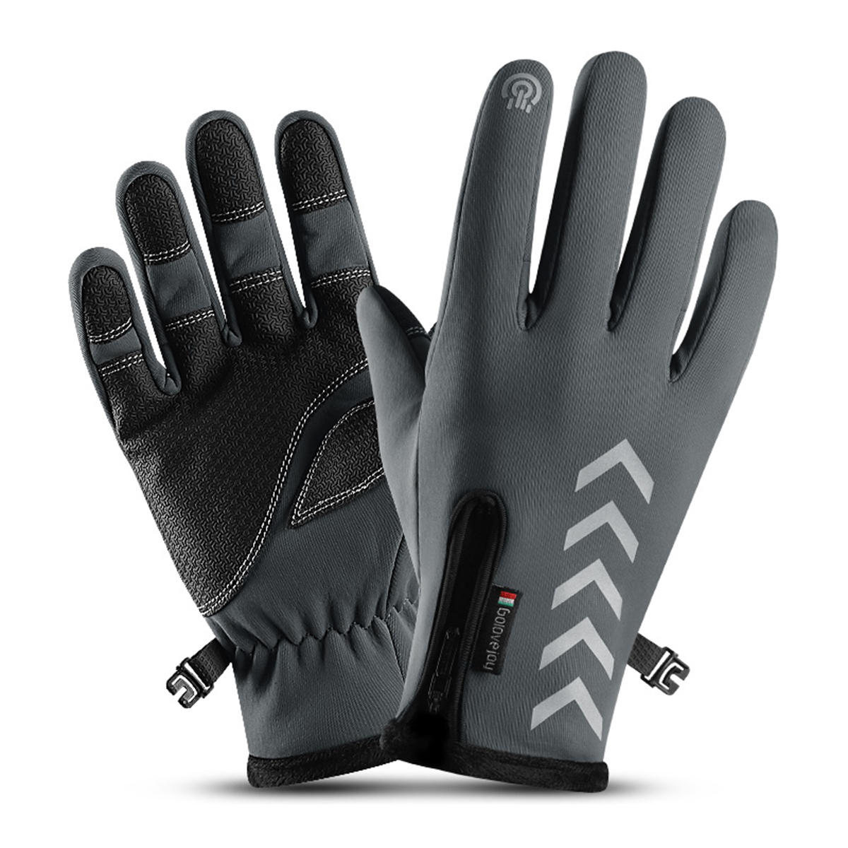 Thermo-Fleece-Handschuhe für den Winter für Herren – Touchscreen, wasserdicht, winddicht, reflektierend, zum Skifahren und Radfahren