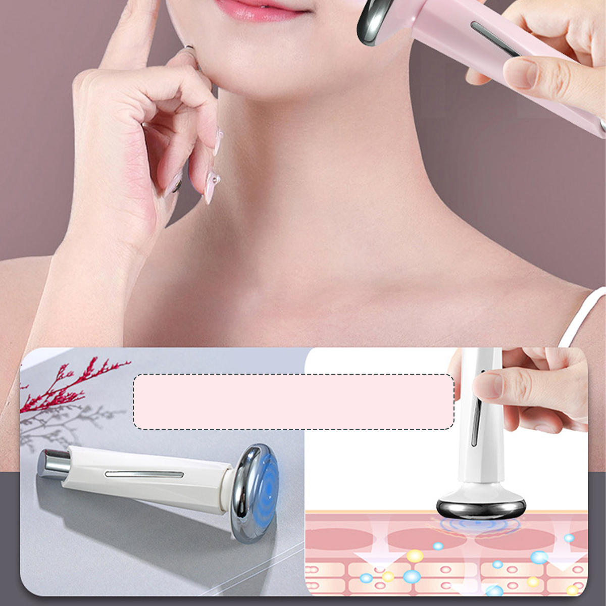 Portable Electric Magnetic Vibration Facial Massager - Skin Rejuvenation, Lifting, Wrinkle Remover, Anti-Aging Beauty Device