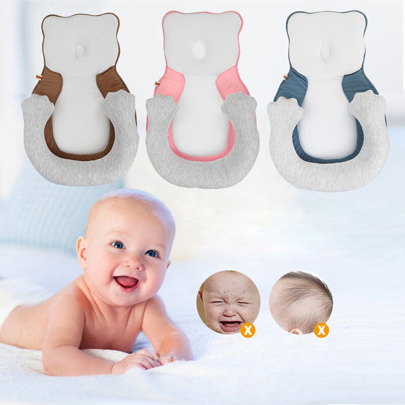 Newborn Baby Breathable Folding Pillow Sleep Mat | U-Style Head Positioner to Prevent Flat Head