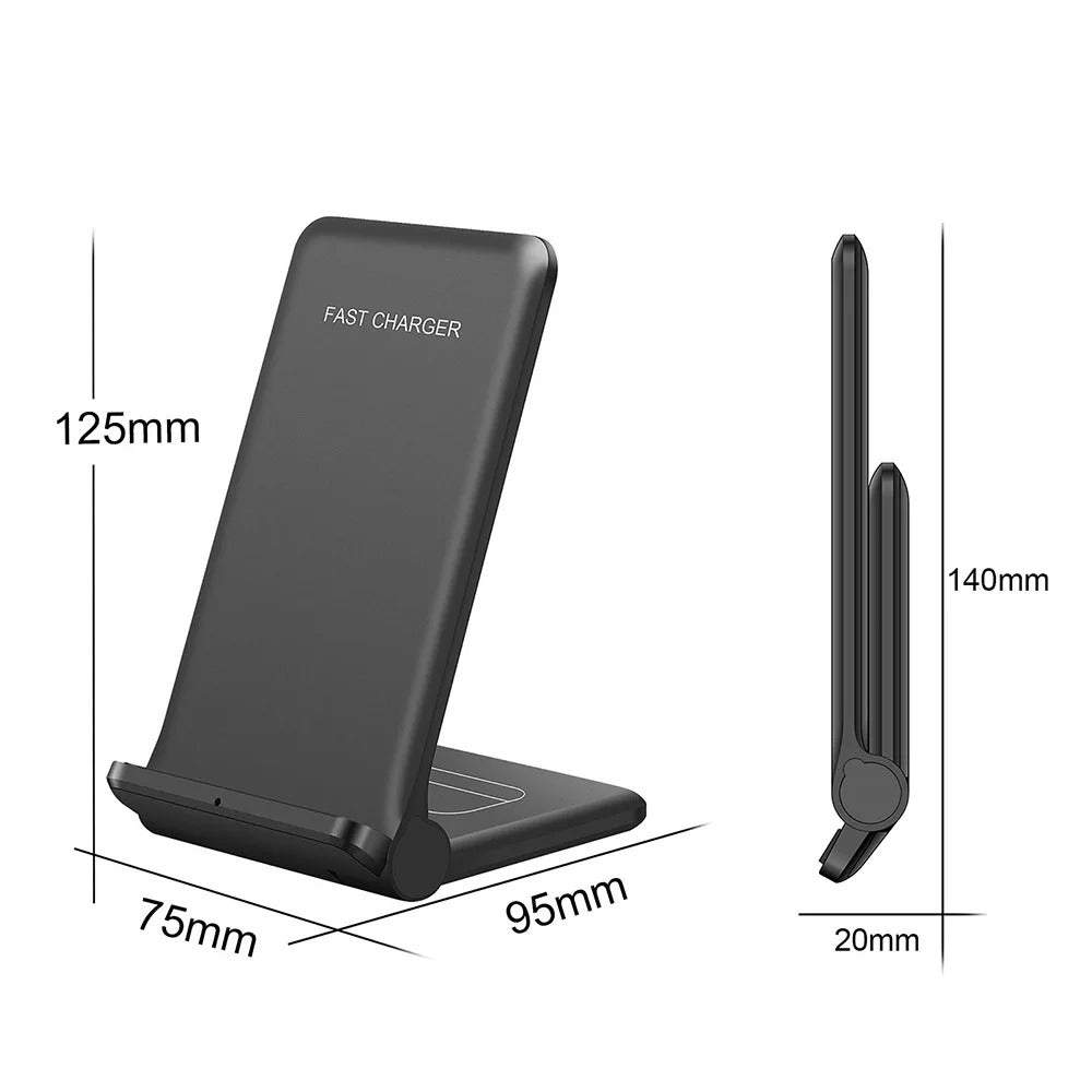 25W 2-in-1 Wireless Charger Dock for iPhone & Samsung - Fast Foldable Stand