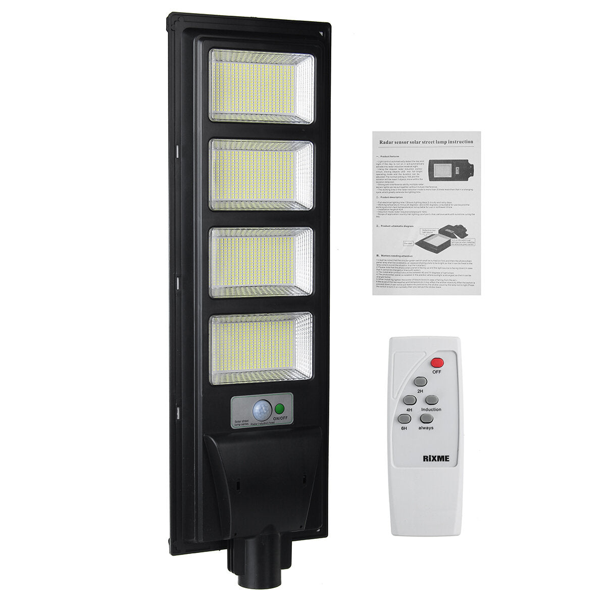 LED Solar PIR Bewegungssensor Außenstraßenwandleuchte - 374/748/1122/1496 Power Panel Induktionslicht