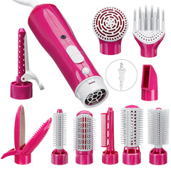 10-in-1 Multi Styler: Straightener, Curling Wand, 1-Step Hair Dryer, Comb, Hot Air Brush